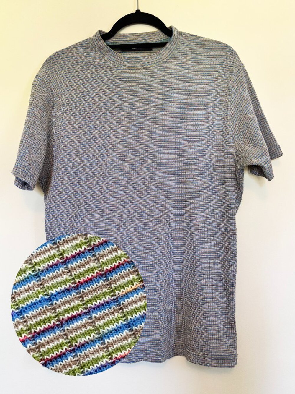 Textured Ribbed Knit Tee by Mediterranea Made In Italy Size XL